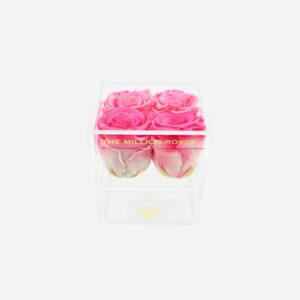 Acrylic 4 Drawer Box | Candy Pink Roses
