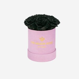 Basic Light Pink Suede Box | Black Roses
