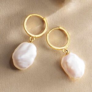 Keshi Pearl Hoop Earring