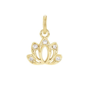 Diamond Pave Lotus  Charm
